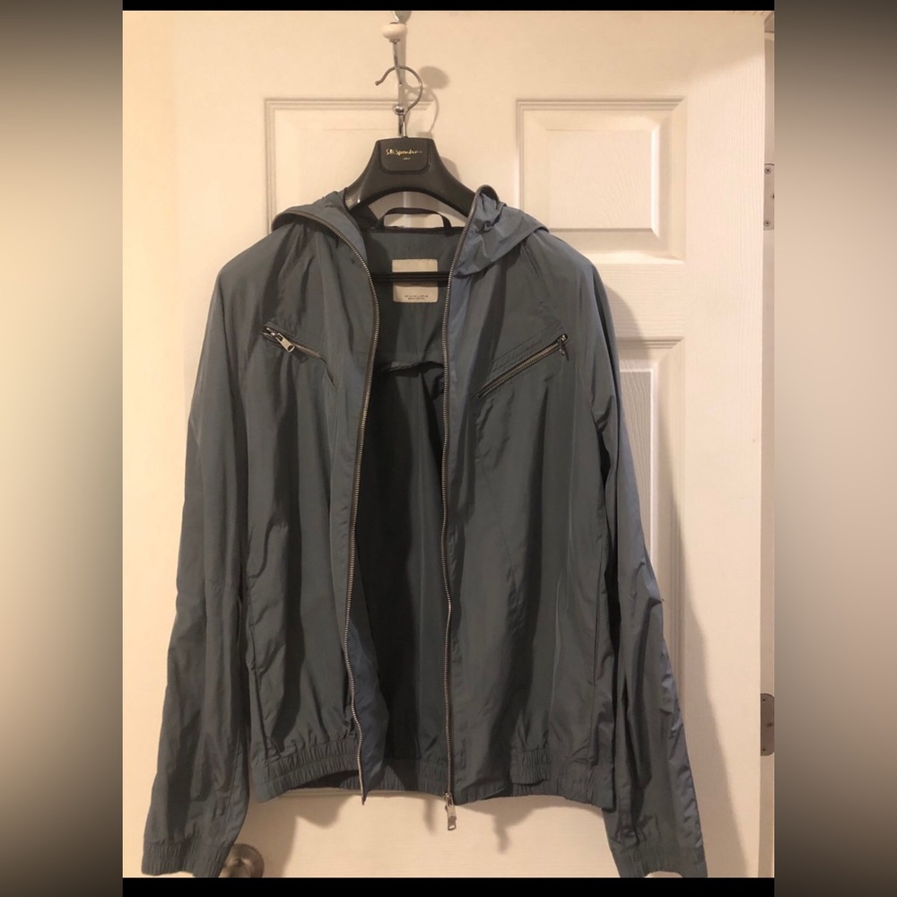 Mango Mens Waterproof Windbreaker With Hoodie Size L